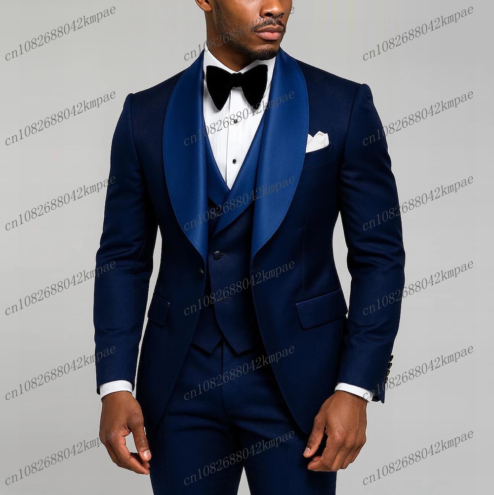 Men Formal Wear Wedding - 새로운 네이비 블루 정장 남성 예복
