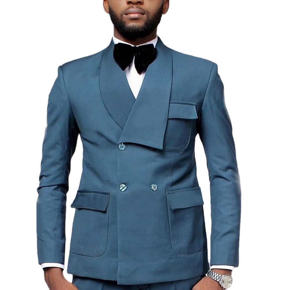 Formal Men Party Wear Jacket - 최신 디자인 더블 브레스트 레이크 블루