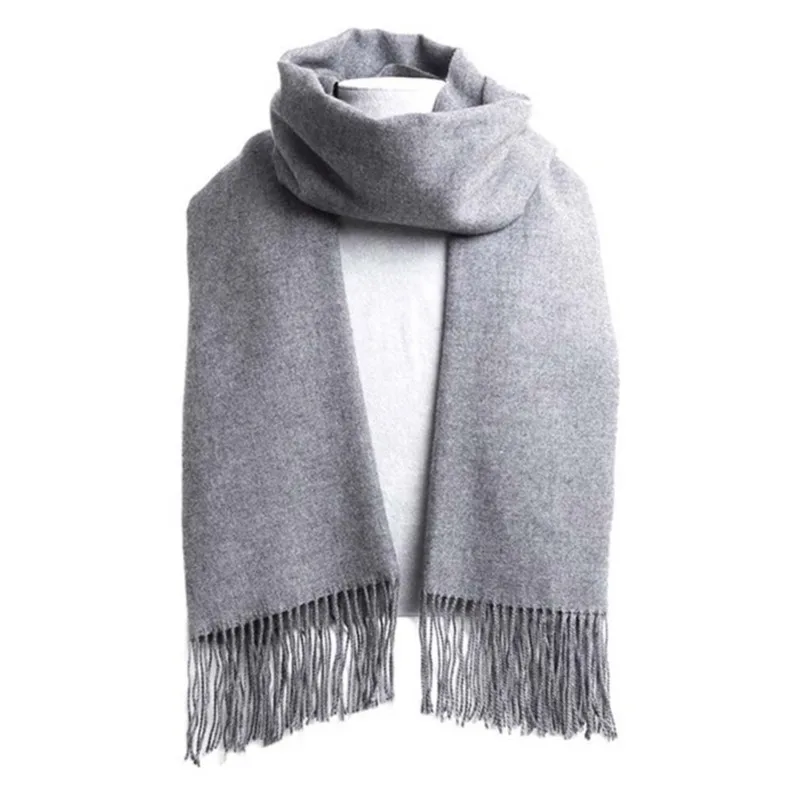 Men Formal Wear With Scarf - Botvotee 단색 모조 캐시미어 스카프 가을