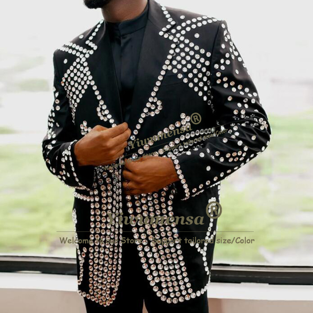 Men Formal Wear Wedding - 무거운 비즈 장식 스톤 수트 남성용