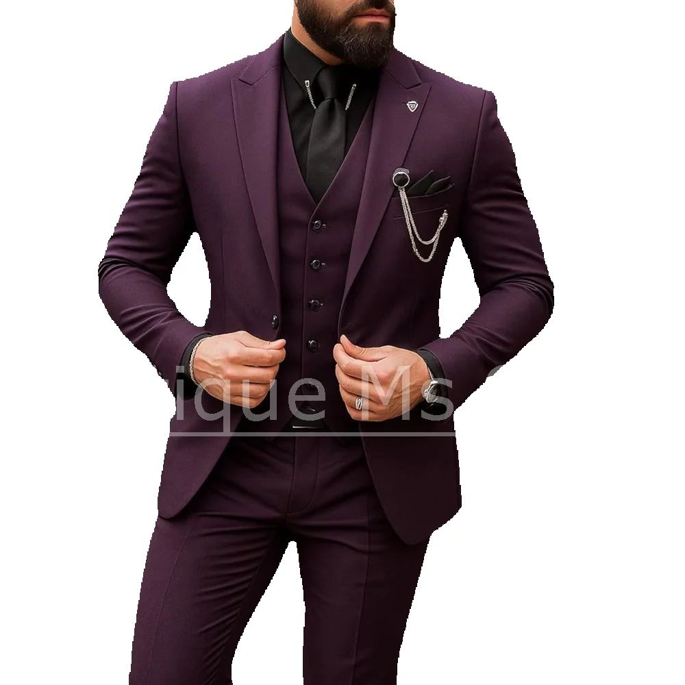 남성용 3피스 정장 싱글 브레스티드 솔리드 컬러 재킷  - Formal Men Party Wear Jacket 리뷰 및 가격
