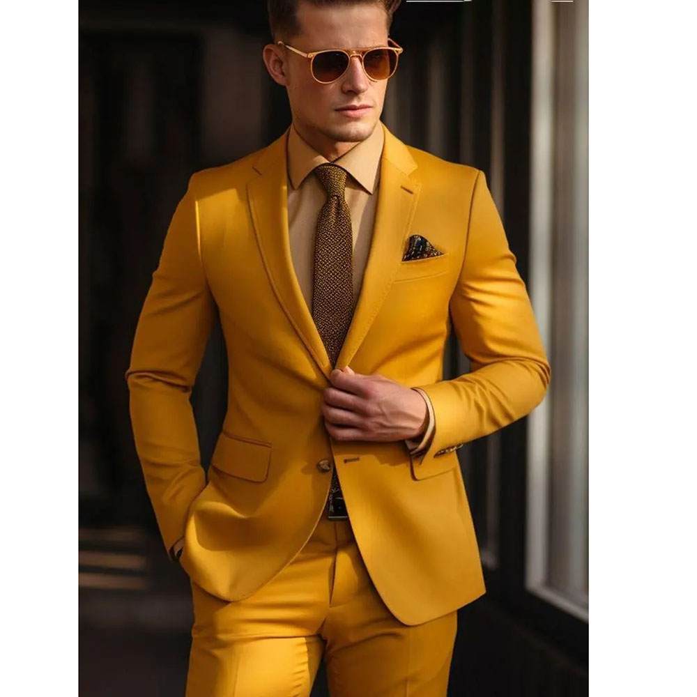 남성 정장 세트 2피스 스타일리시 블레이저 바지 비즈니 - Men Formal Wear Wedding 리뷰 및 가격