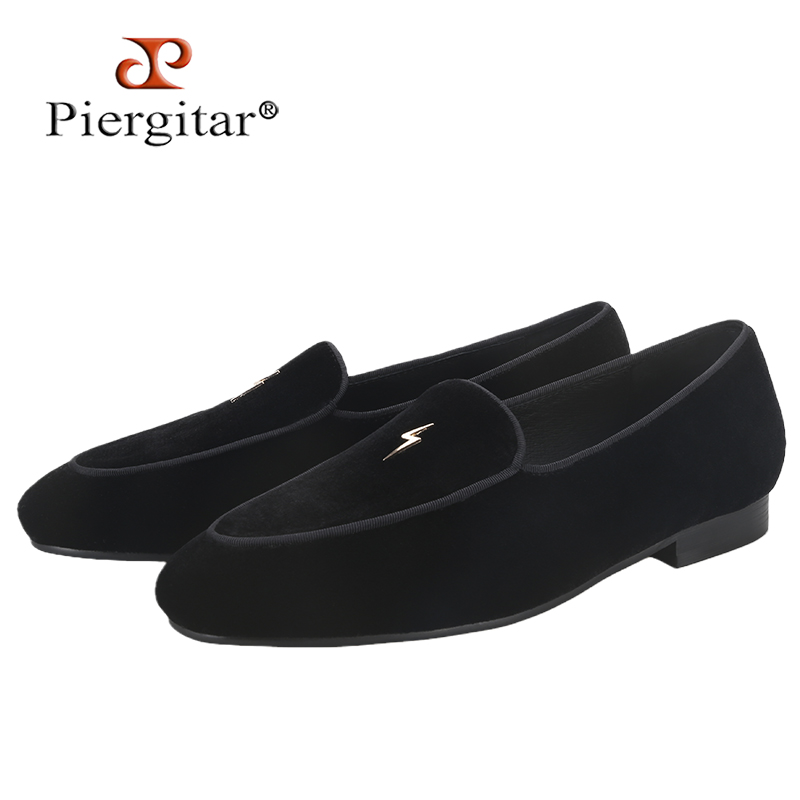 피에르기타르 블랙 컬러 벨벳 남성 로퍼, 골드 라이트닝 - Men'S Formal Wear Slippers 리뷰 및 가격