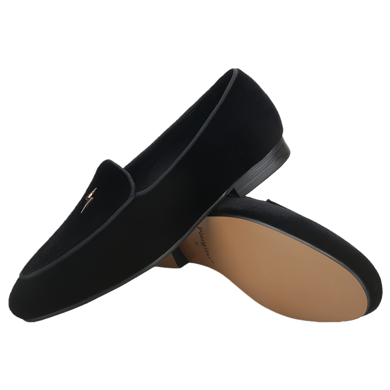 피에르기타르 블랙 컬러 벨벳 남성 로퍼, 골드 라이트닝 - Men'S Formal Wear Slippers 리뷰 및 가격