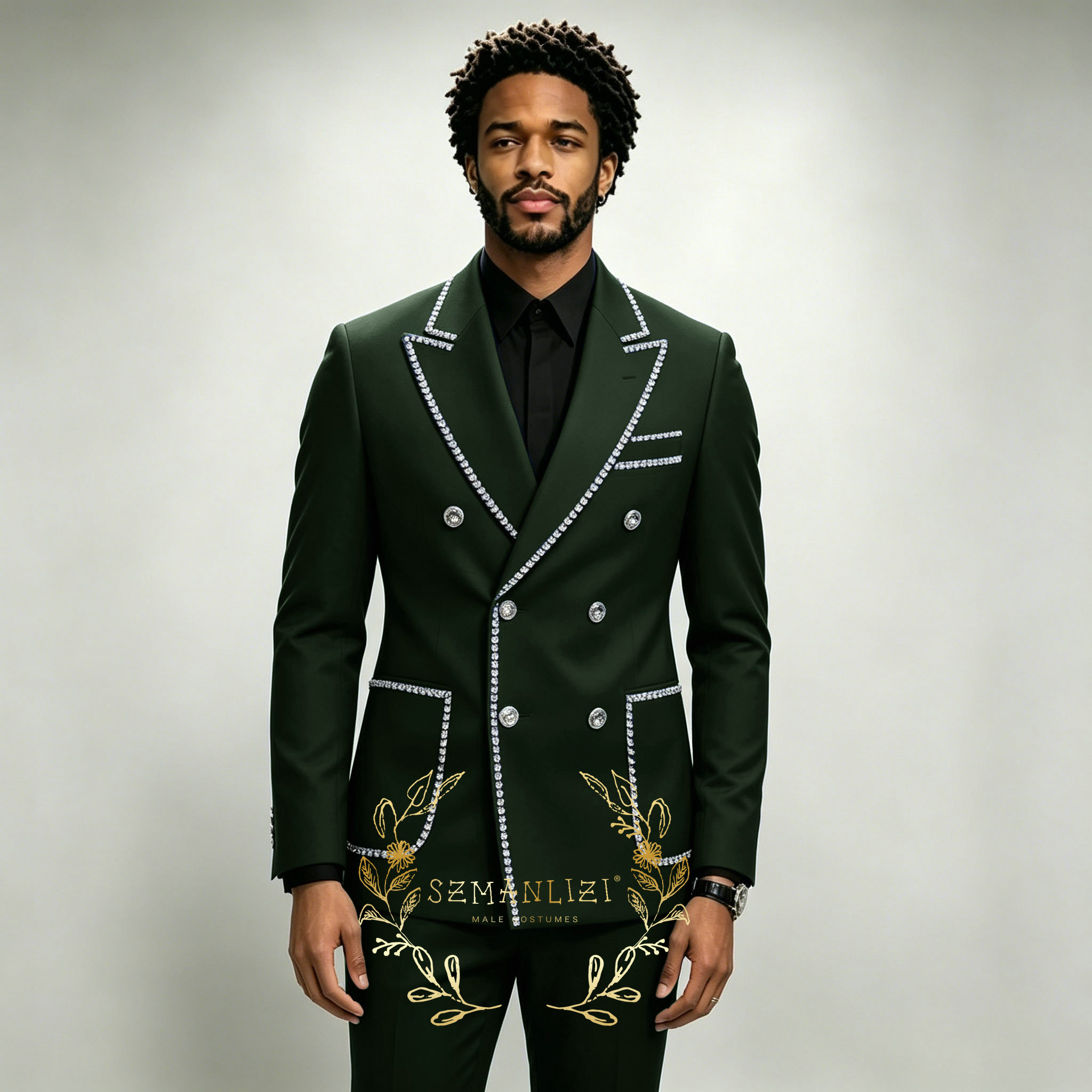 럭셔리 남성 정장 2피스 로얄 블루 크리스탈 피크드 라 - Men Formal Wear Wedding 리뷰 및 가격