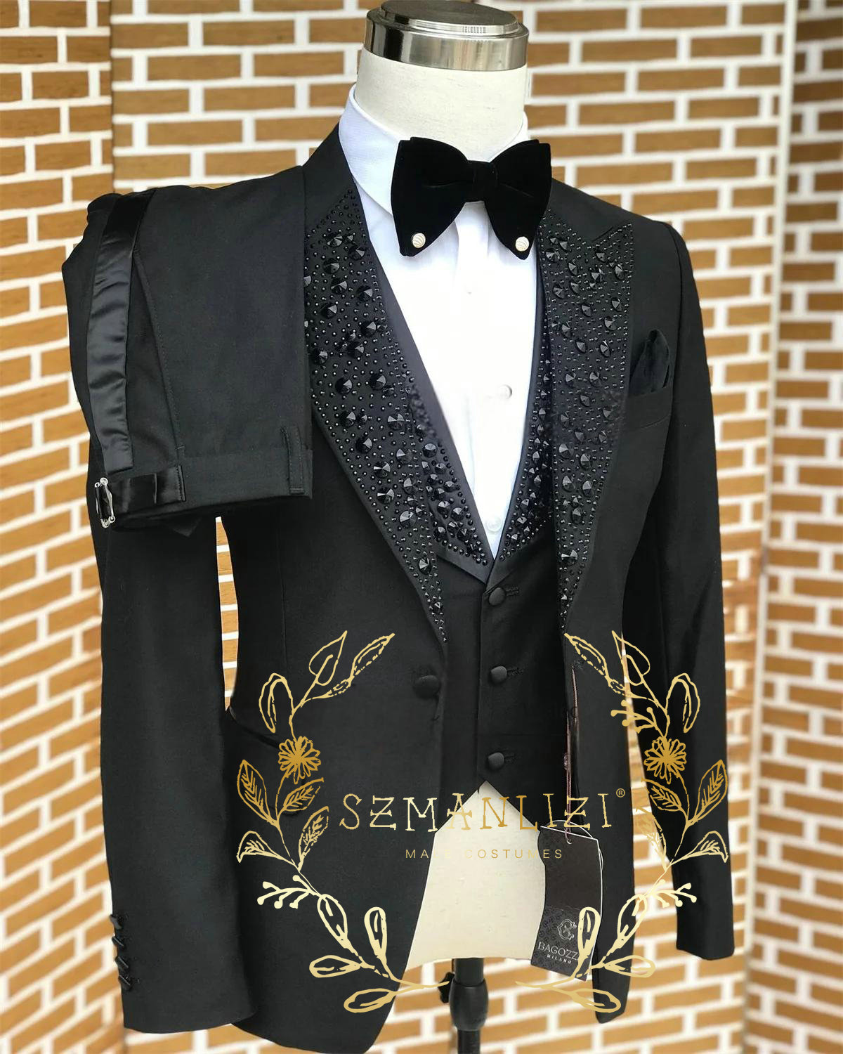 흑인 남성 정장 럭셔리 스톤 크리스탈 턱시도 맞춤형 신 - Men Formal Wear Wedding 리뷰 및 가격