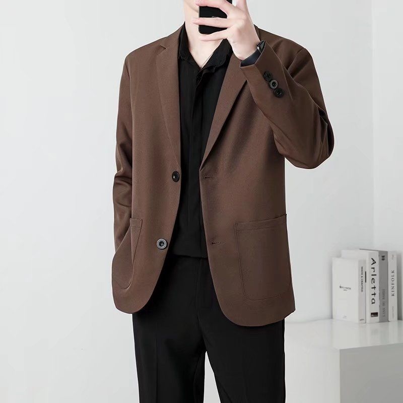 봄 브라운 블랙 블레이저 남성 슬림 피트 패션 사회 남 - Men Formal Wear Brown 리뷰 및 가격