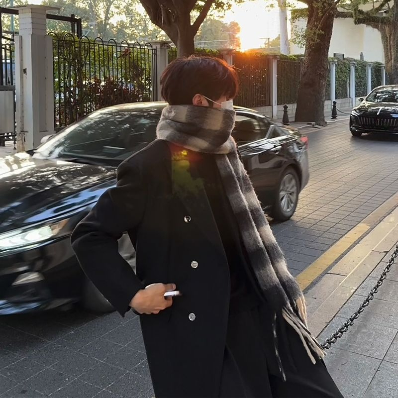 한국 스타일 남성용 울 오버코트 중간 길이 정장 고급  - Korean Men Formal Wear 리뷰 및 가격