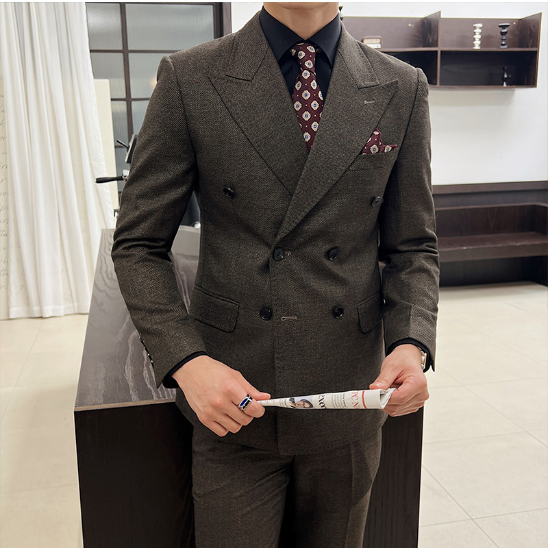 남성용 빈티지 럭셔리 더블 브레스티드 슬림핏 라펠 이브 - Men Formal Wear Wedding 리뷰 및 가격
