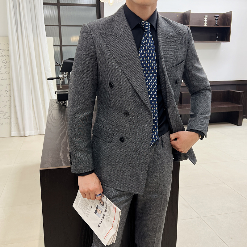 남성용 빈티지 럭셔리 더블 브레스티드 슬림핏 라펠 이브 - Men Formal Wear Wedding 리뷰 및 가격