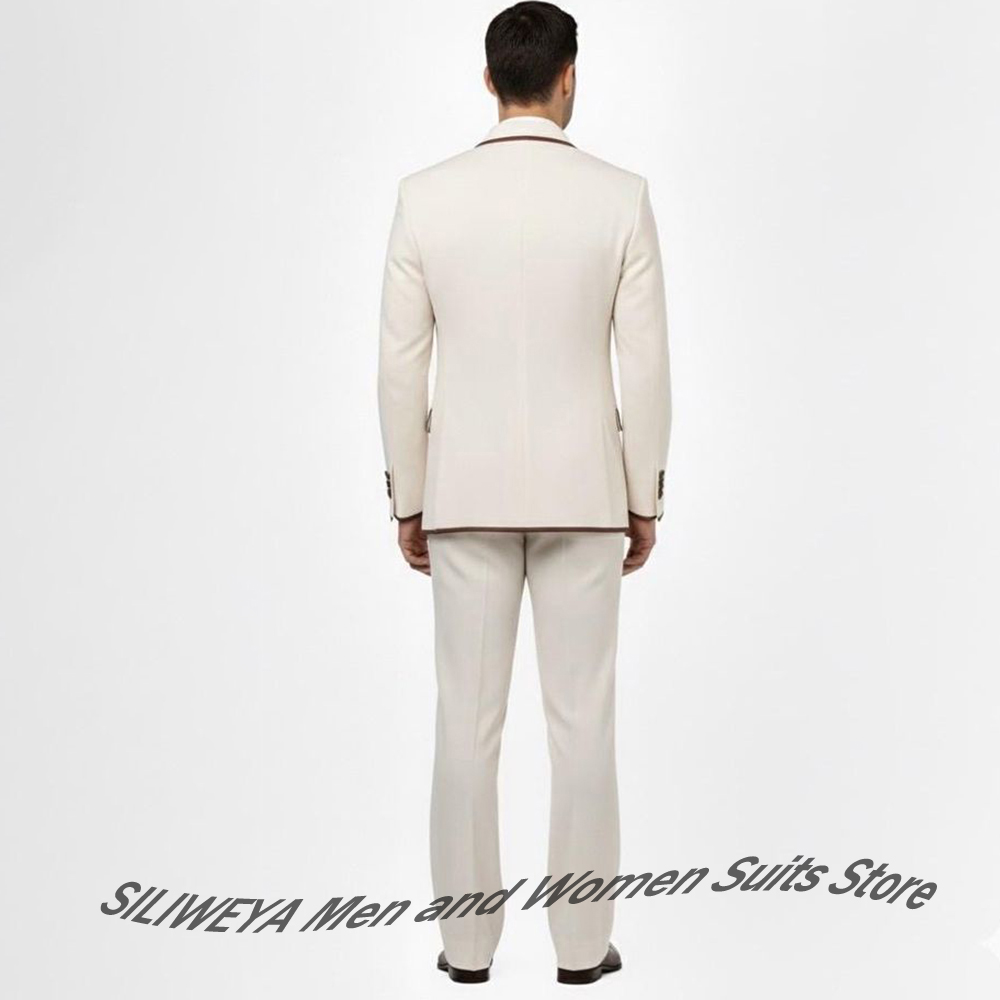 스타일리시 남성 더블 브레스티드 수트 세트 브라운 파이 - Men Formal Wear Brown 리뷰 및 가격