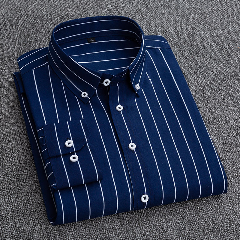 남성용 스트라이프 긴팔 체크 셔츠, 체크 무늬 셔츠,  - Korean Men Formal Wear 리뷰 및 가격