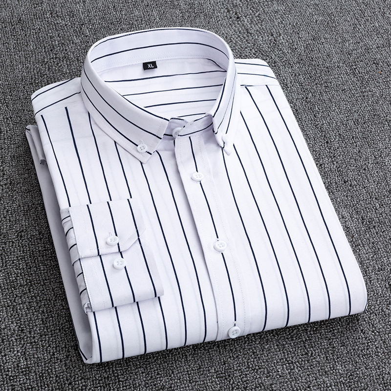 남성용 스트라이프 긴팔 체크 셔츠, 체크 무늬 셔츠,  - Korean Men Formal Wear 리뷰 및 가격
