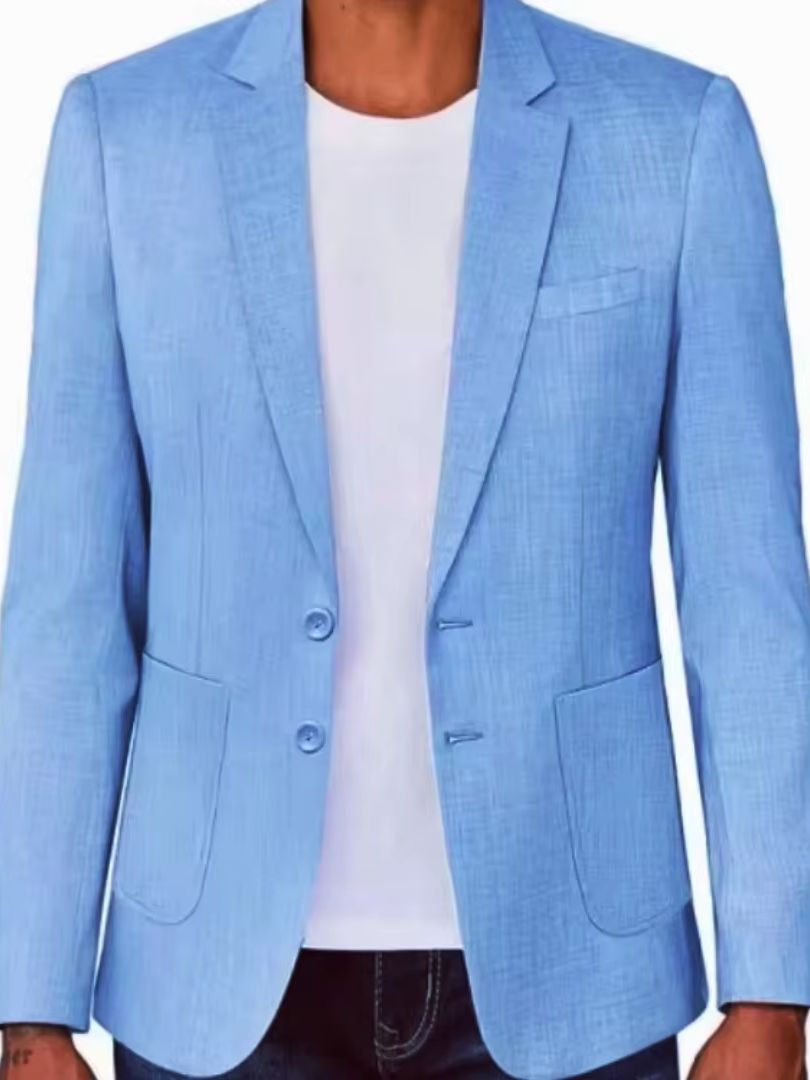 슬림핏 남성용 베이지/블루 리넨 블레이저 캐주얼 파티  - Formal Men Party Wear Jacket 리뷰 및 가격