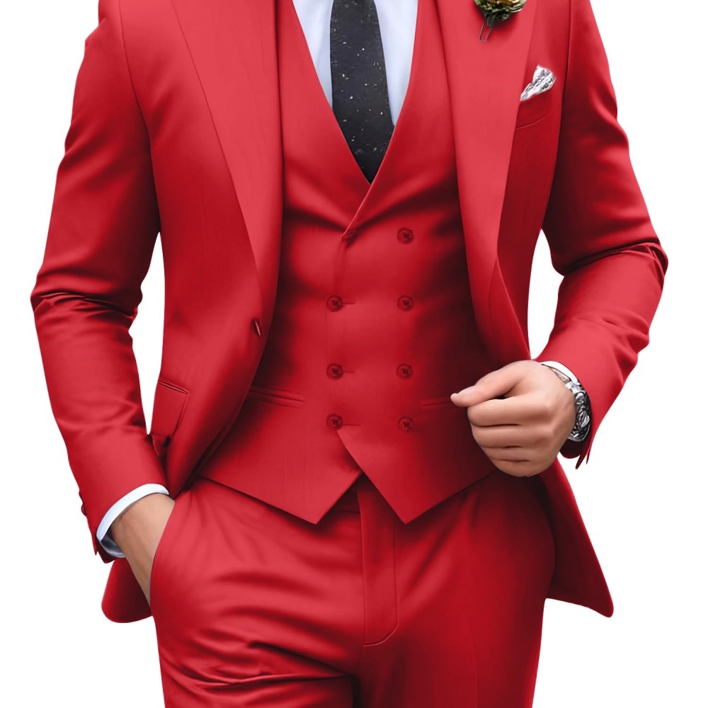 3피스 솔리드 컬러 남성 정장 웨딩 턱시도 신랑 의상  - Formal Men Party Wear Jacket 리뷰 및 가격
