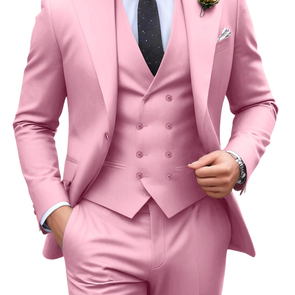 3피스 솔리드 컬러 남성 정장 웨딩 턱시도 신랑 의상  - Formal Men Party Wear Jacket 리뷰 및 가격