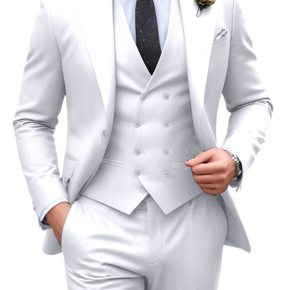 3피스 솔리드 컬러 남성 정장 웨딩 턱시도 신랑 의상  - Formal Men Party Wear Jacket 리뷰 및 가격