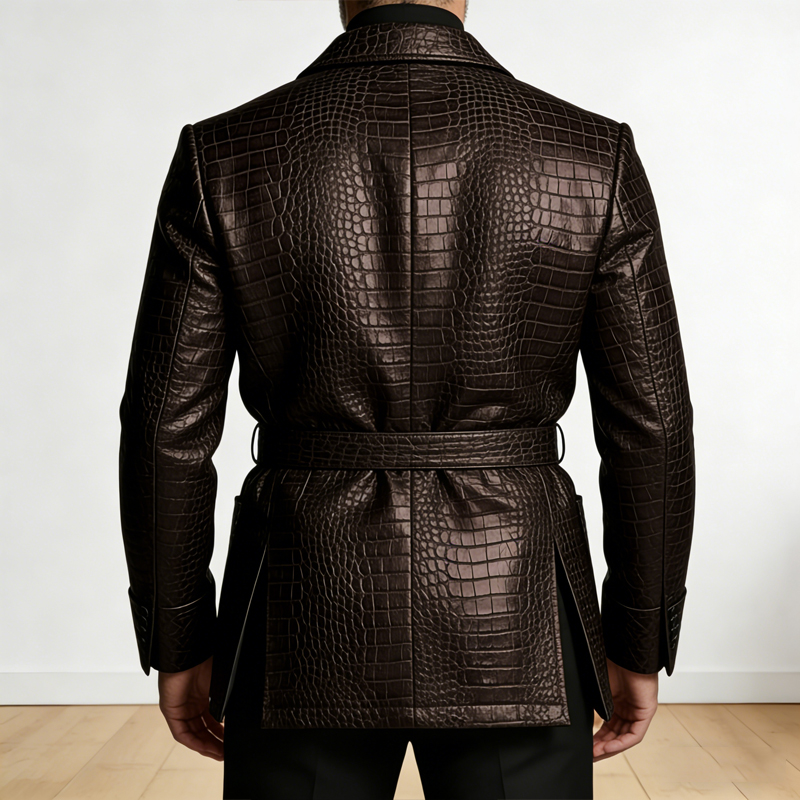    남성용 크로커다일 패턴 가죽 블레이저 더블 브레 - Formal Men Party Wear Jacket 리뷰 및 가격