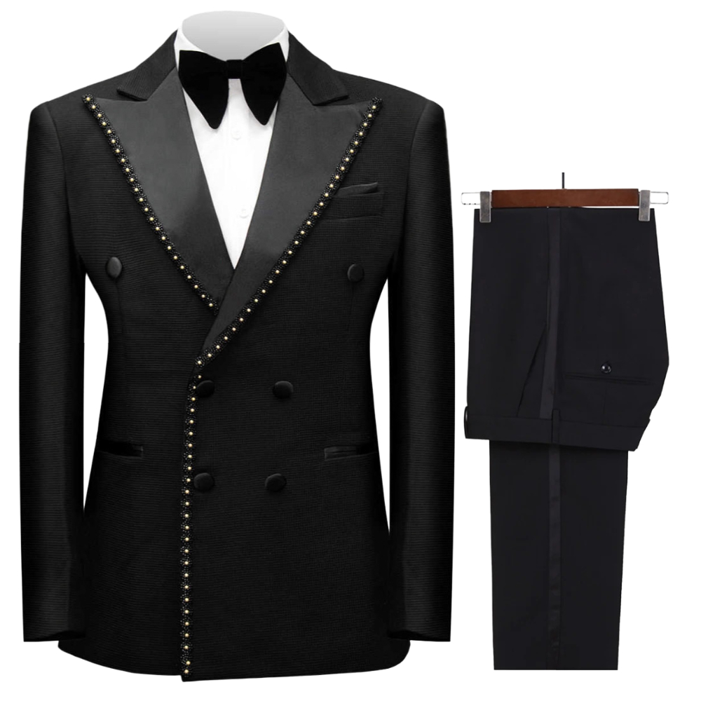 남성용 더블 브레스티드 비즈 장식 정장 2피스 웨딩 신 - Men Formal Wear Wedding 리뷰 및 가격