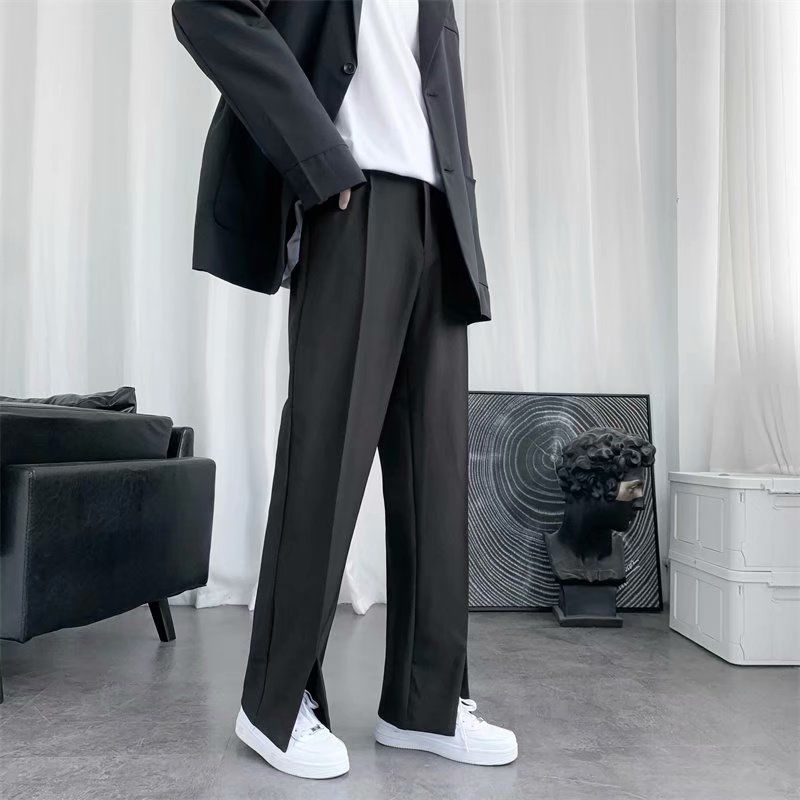 한국 루즈한 스트레이트 팬츠, 블랙 수트 팬츠, 오피스 - Korean Men Formal Wear 리뷰 및 가격