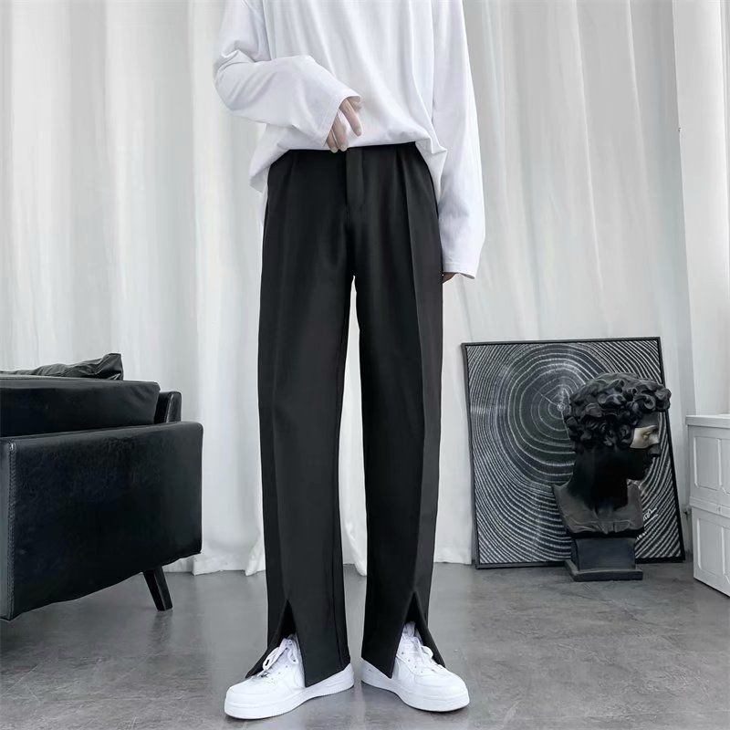 한국 루즈한 스트레이트 팬츠, 블랙 수트 팬츠, 오피스 - Korean Men Formal Wear 리뷰 및 가격