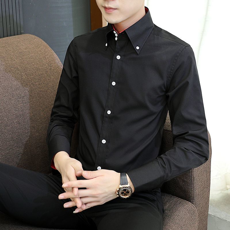 봄 가을 남성 임원 셔츠 한국 핏, 영구 프레스 정장  - Korean Men Formal Wear 리뷰 및 가격