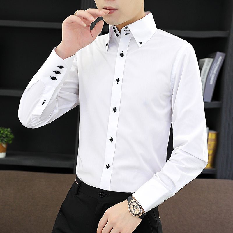 봄 가을 남성 임원 셔츠 한국 핏, 영구 프레스 정장  - Korean Men Formal Wear 리뷰 및 가격
