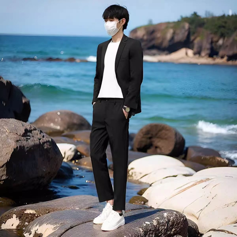 남성용 경량 여름 정장 세트 슬림핏 캐주얼 블레이저 바 - Korean Men Formal Wear 리뷰 및 가격