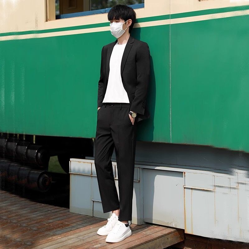 남성용 경량 여름 정장 세트 슬림핏 캐주얼 블레이저 바 - Korean Men Formal Wear 리뷰 및 가격