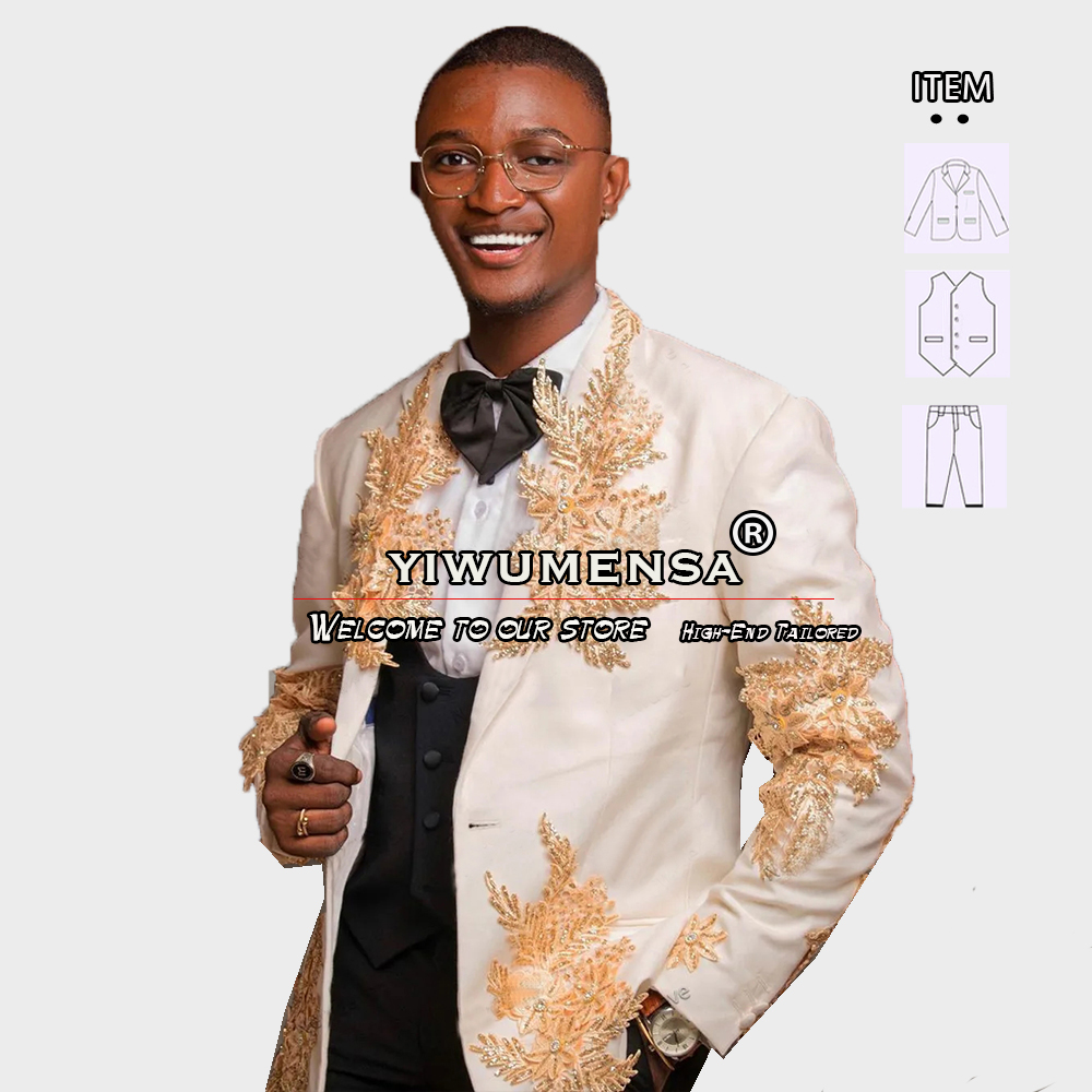 사용자 정의 3 조각 정장 남자 정장 신랑 착용 웨딩  - Formal Men Party Wear Jacket 리뷰 및 가격