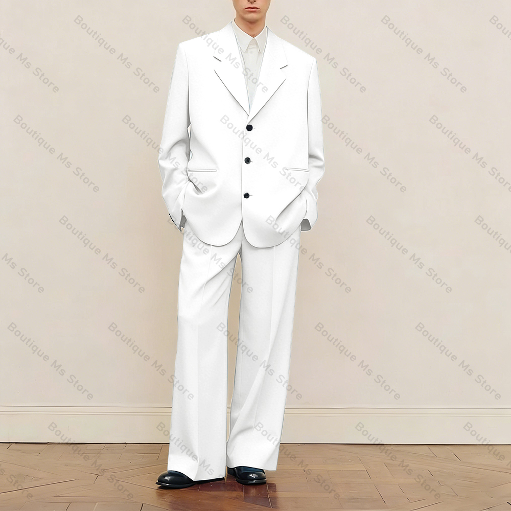 남성용 블랙 오버사이즈 수트 세트 싱글 브레스티드 패션 - Formal Men Party Wear Jacket 리뷰 및 가격