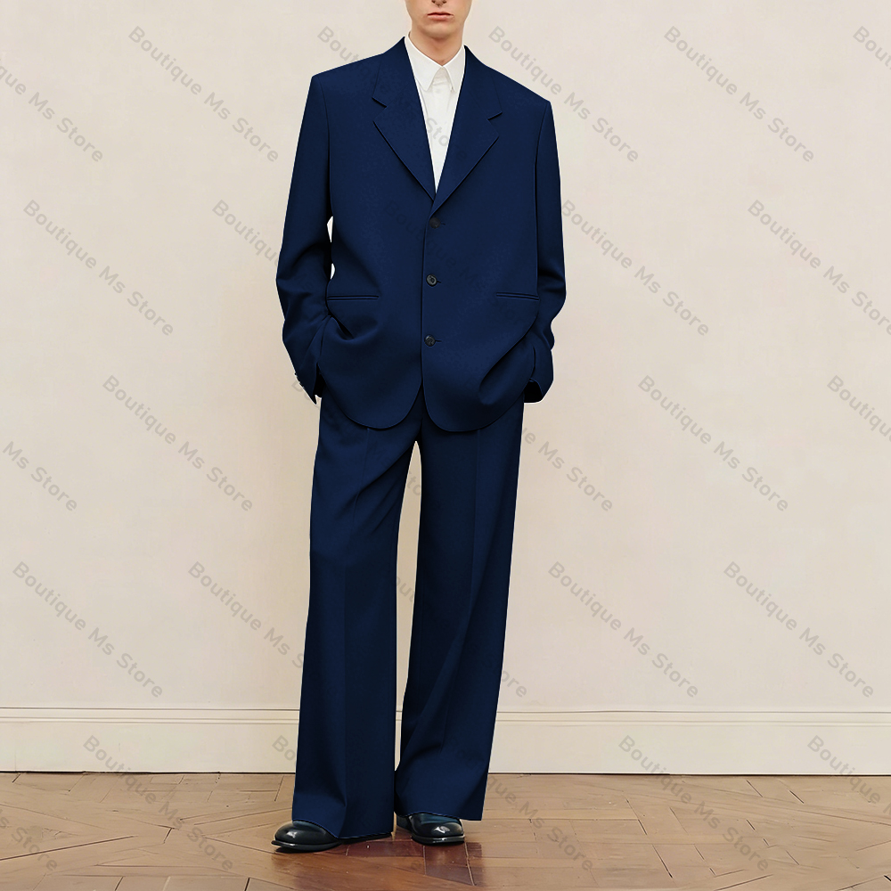 남성용 블랙 오버사이즈 수트 세트 싱글 브레스티드 패션 - Formal Men Party Wear Jacket 리뷰 및 가격