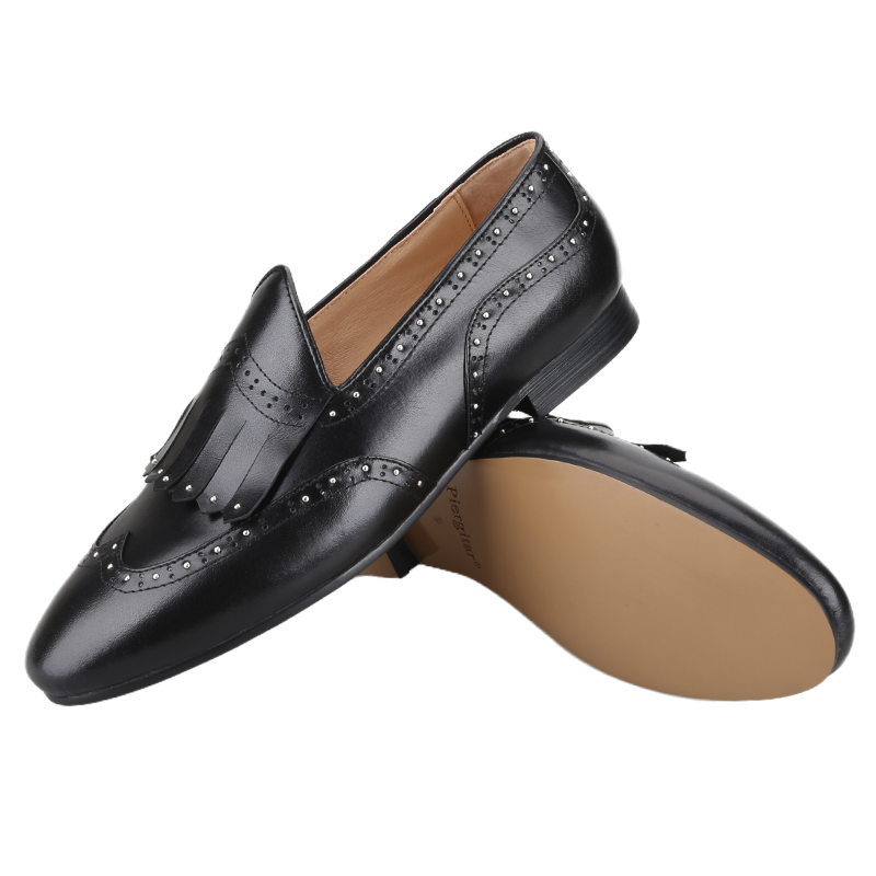 Piergitar 블랙 송아지 가죽 벨기에 로퍼, 핸드 - Men'S Formal Wear Slippers 리뷰 및 가격