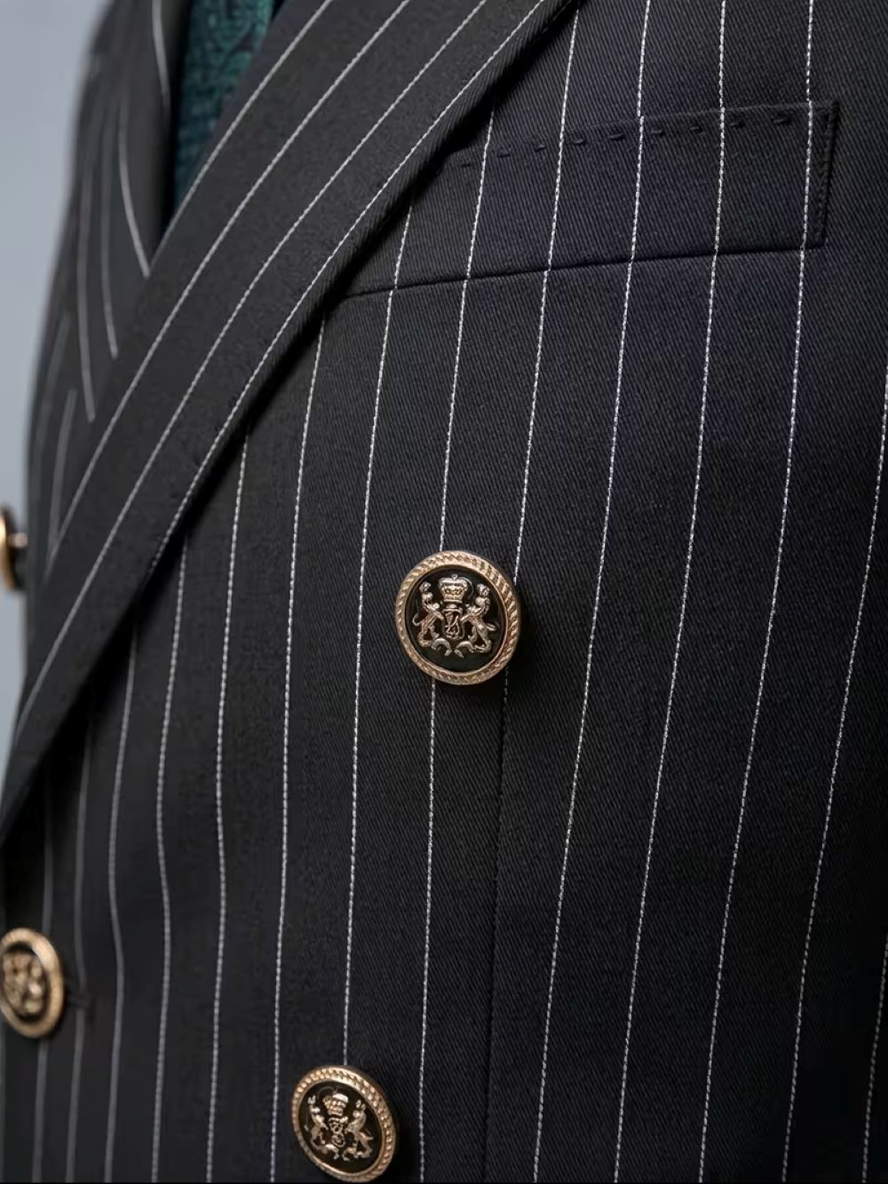   남성용 블랙 핀스트라이프 더블 브레스티드 블레이저, - Formal Men Party Wear Jacket 리뷰 및 가격