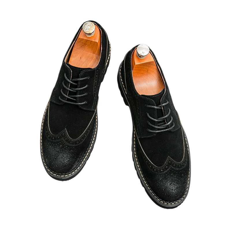 남성용 브라운 스웨이드 브로그 옥스퍼드 대형 사이즈:3 - Men Formal Wear Brown 리뷰 및 가격