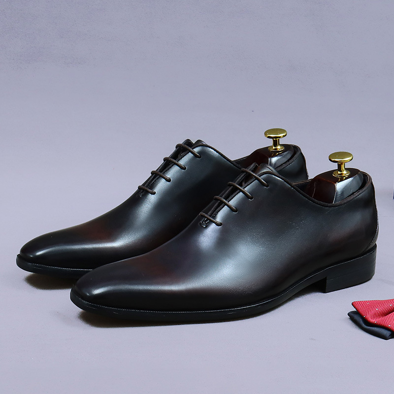 디자이너 정품 가죽 남성 Wholecut 옥스포드 신발 - Men Formal Wear Brown 리뷰 및 가격